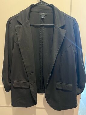 Torrid Black Open-Front Blazer Jacket